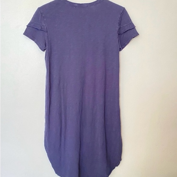 WILT Navy Blue Cotton Short Sleeved Raw Edge Tee Shirt Dress size Small - Picture 5 of 5